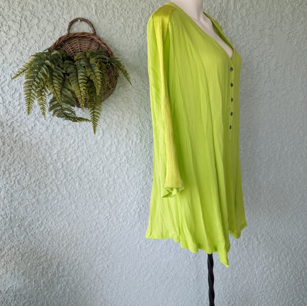Soft Surrounding Full Button Down Green Asymmetri… - image 3
